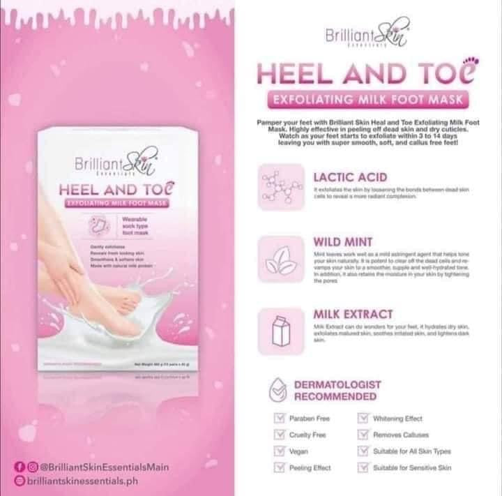 Brilliant Skin Heel & Toe Foot Mask (1 Pair) - La Belleza AU Skin & Wellness