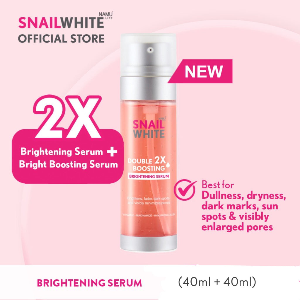 NEW! Snailwhite Double Boosting Brightening Serum 40ml + 40ml - La Belleza AU Skin & Wellness