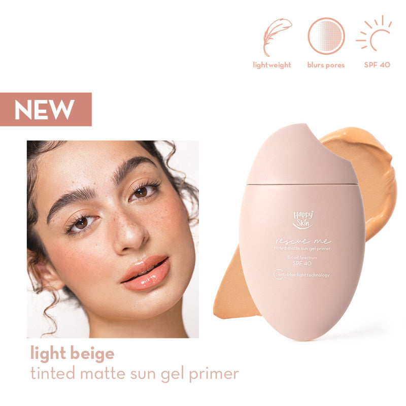Happy Skin Rescue Me Tinted Matte Sun Gel Primer Broad Spectrum Spf40  40ml - La Belleza AU Skin & Wellness