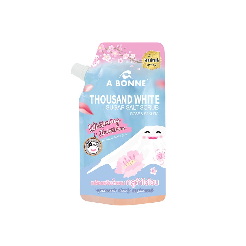 Thousand White Sugar Salt Scrub 350G - Rose & Sakura - La Belleza AU Skin & Wellness
