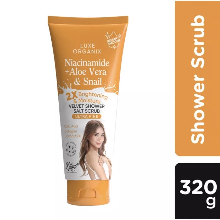 LUXE ORGANIX 3x Whitening Velvet Shower Salt Scrub 320g - La Belleza AU Skin & Wellness