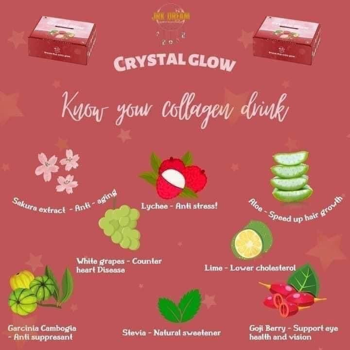 Crystal Glow Collagen Drink (Lychee | Caramel Macchiato | White Chocolate Mocha - La Belleza AU Skin & Wellness