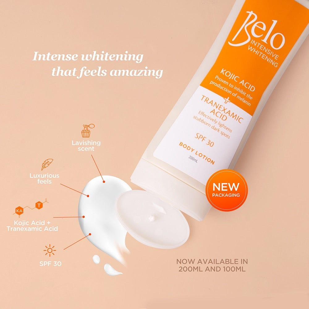 Belo Intensive Whitening Body Lotion 200ml + 2 FREE Beautifying Bar - La Belleza AU Skin & Wellness