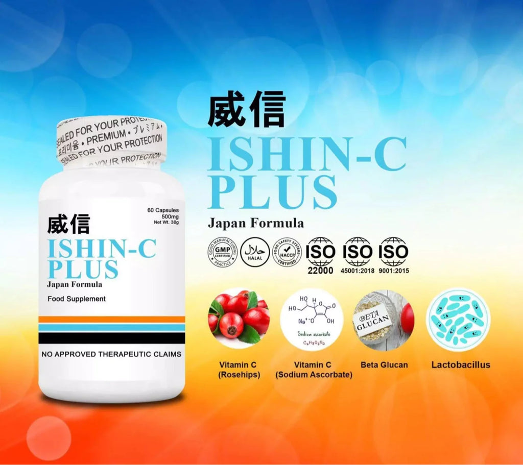 Ishin Japan Ishin-C Plus Vitamin C (60 capsules x 500mg) - La Belleza AU Skin & Wellness