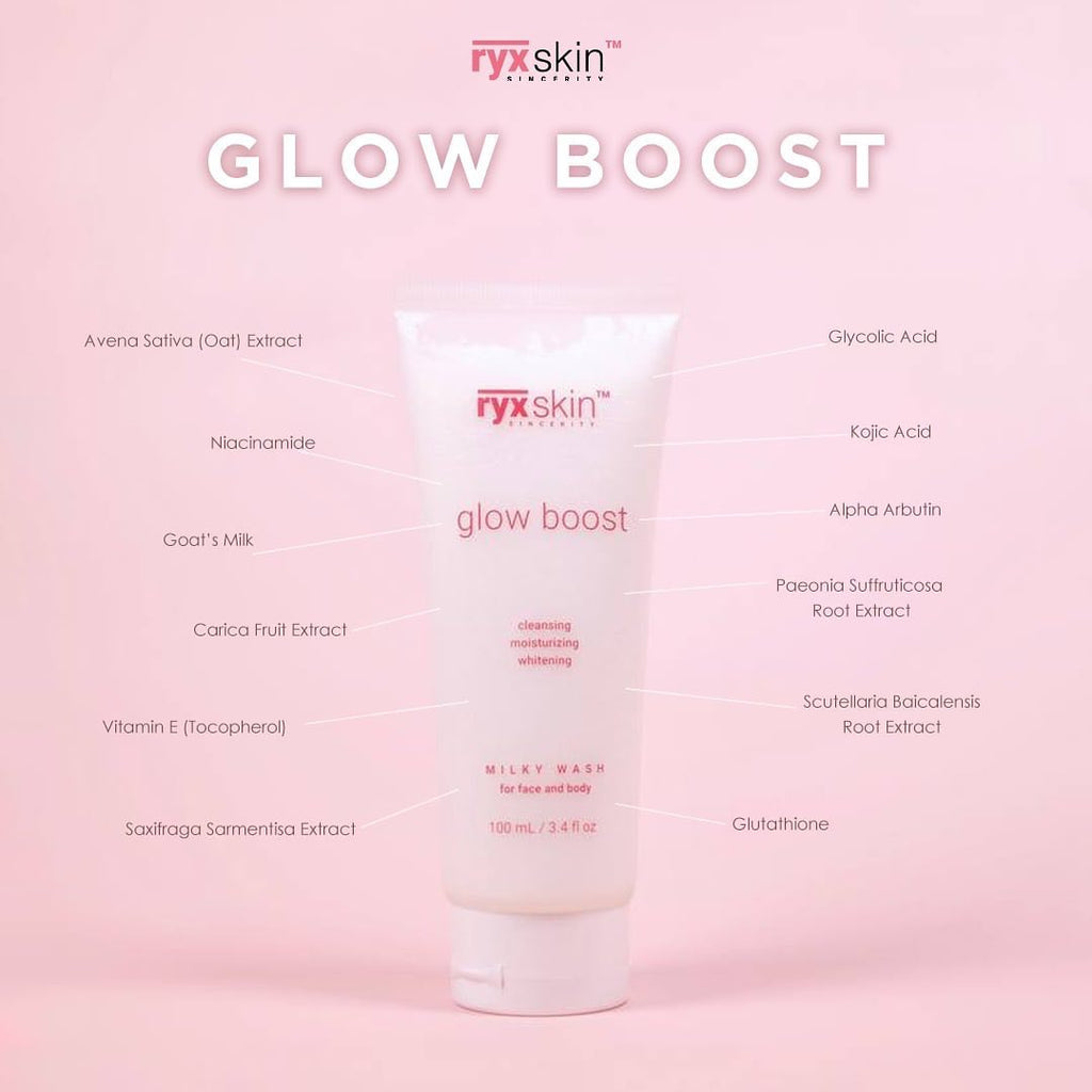 RYX Glow Boost Milky Face & Body Wash 100ml - La Belleza AU Skin & Wellness