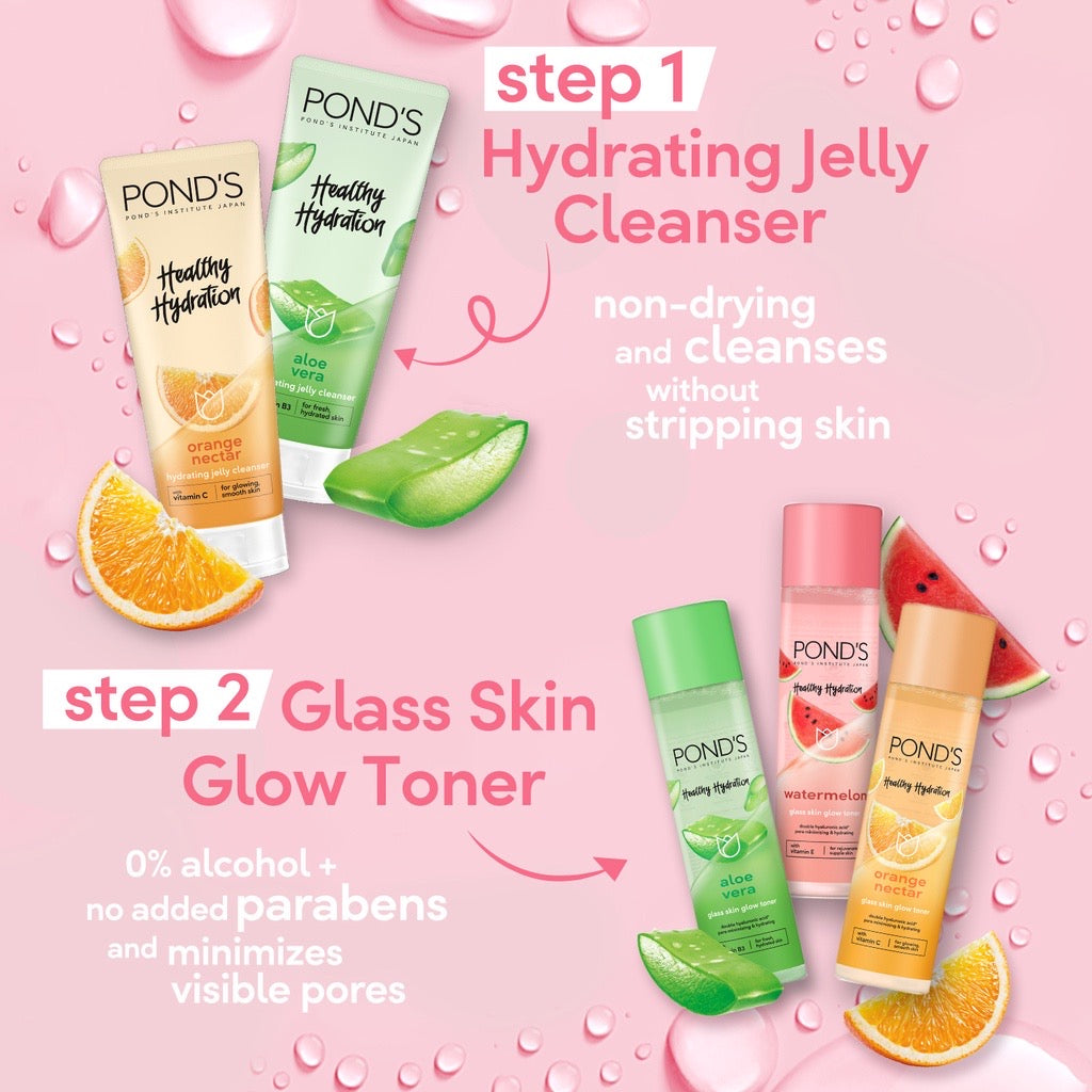 Pond's Healthy Hydration Watermelon Glass Skin Toner 110ml - La Belleza AU Skin & Wellness