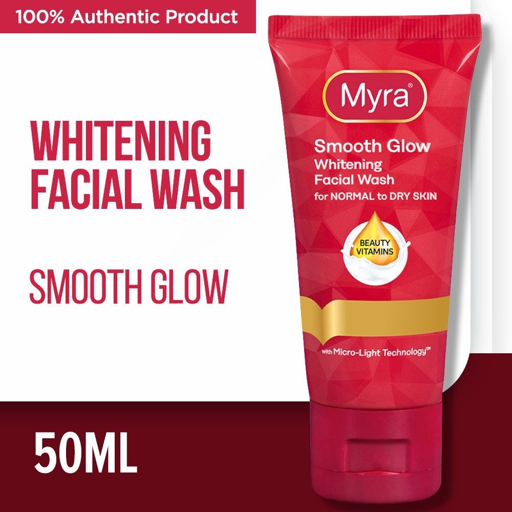 Myra Smooth Glow Whitening Facial Wash 50ml - La Belleza AU Skin & Wellness