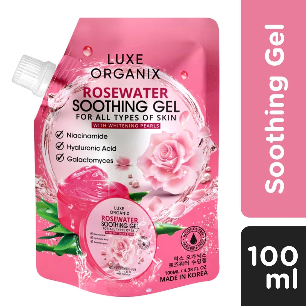 Luxe Organix Rosewater Soothing Gel Sachet 100g - La Belleza AU Skin & Wellness