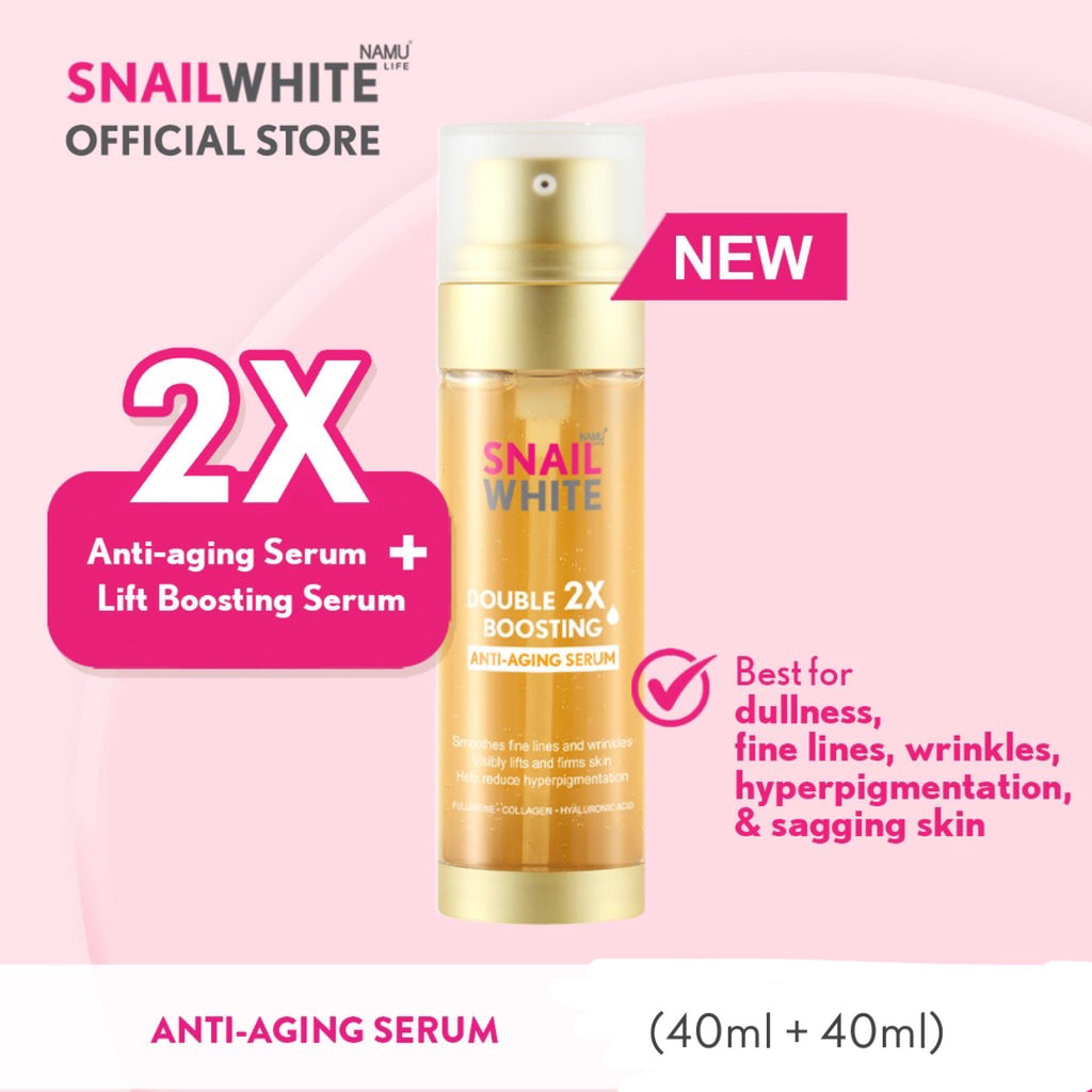 NEW! Snailwhite Double Boosting Anti-Aging Serum 40ml + 40ml - La Belleza AU Skin & Wellness