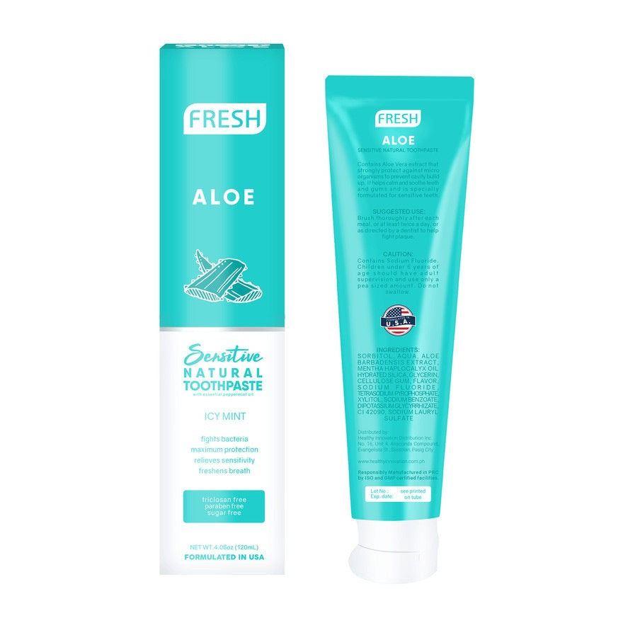FRESH Aloe Sensitive Natural Toothpaste 120ml - La Belleza AU Skin & Wellness