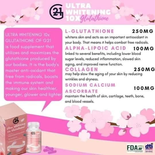 G21 Ultra Whitening 10x Glutathione - La Belleza AU Skin & Wellness