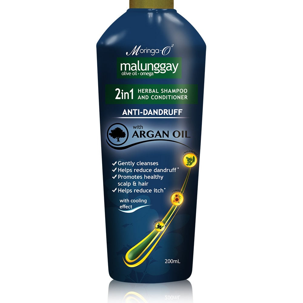 Moringa-O2 Herbal Anti-Dandruff Shampoo & Conditioner with Argan Oil (2-in-1) 200ml - La Belleza AU Skin & Wellness