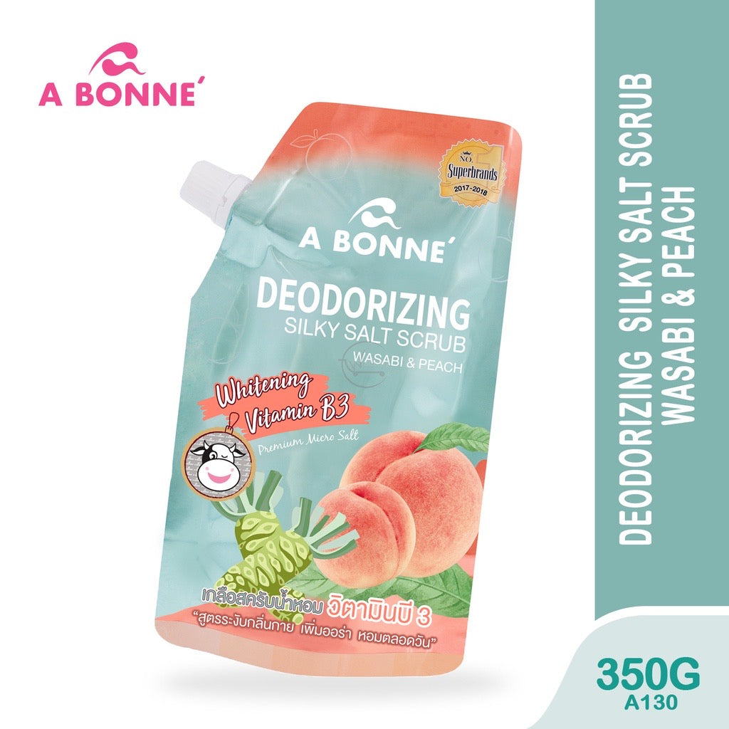 Deodorizing Silky Salt Scrub 350G - Wasabi & Peach - La Belleza AU Skin & Wellness