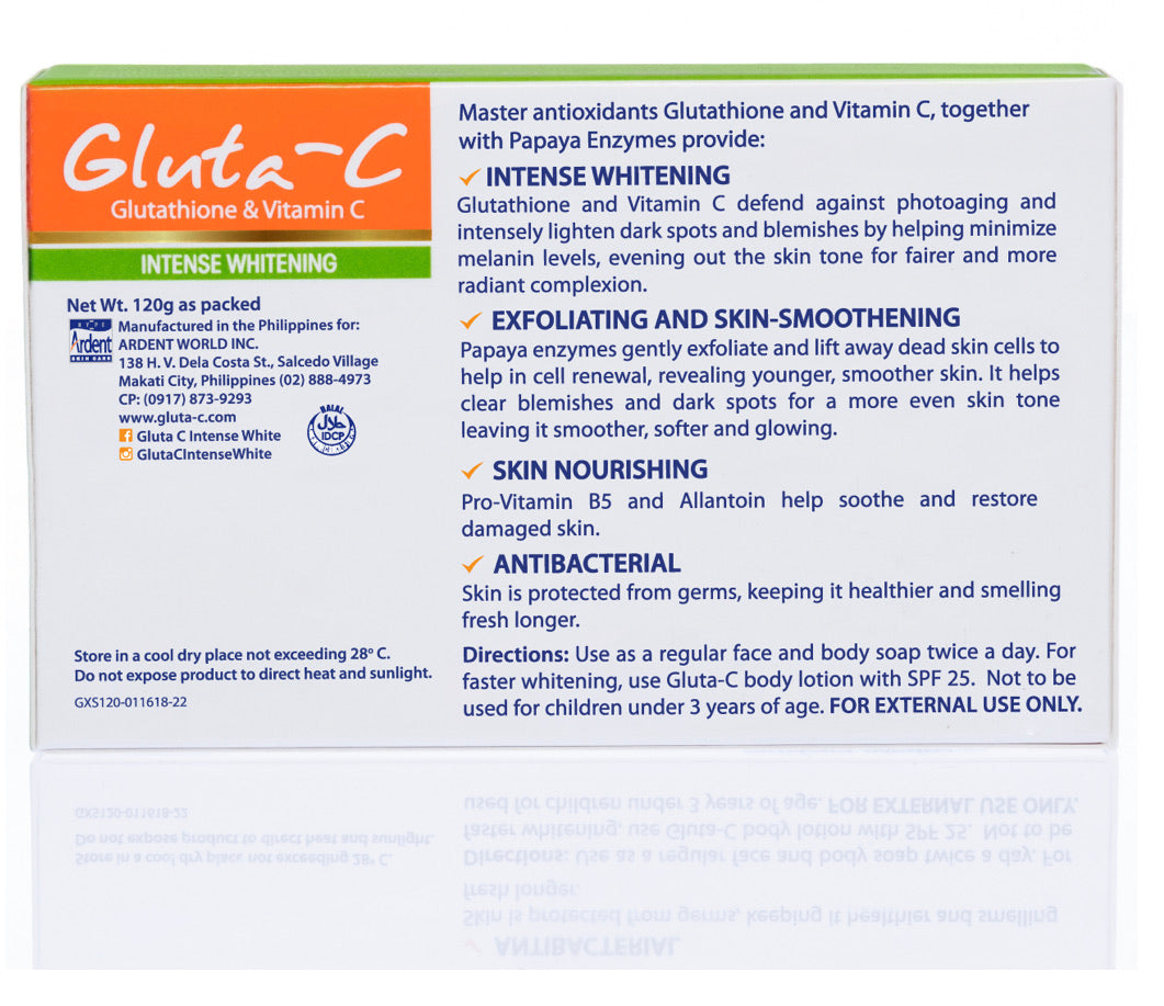 Gluta-C Glutathione & Vitamin C Intense Whitening Face & Body Soap 120g - La Belleza AU Skin & Wellness