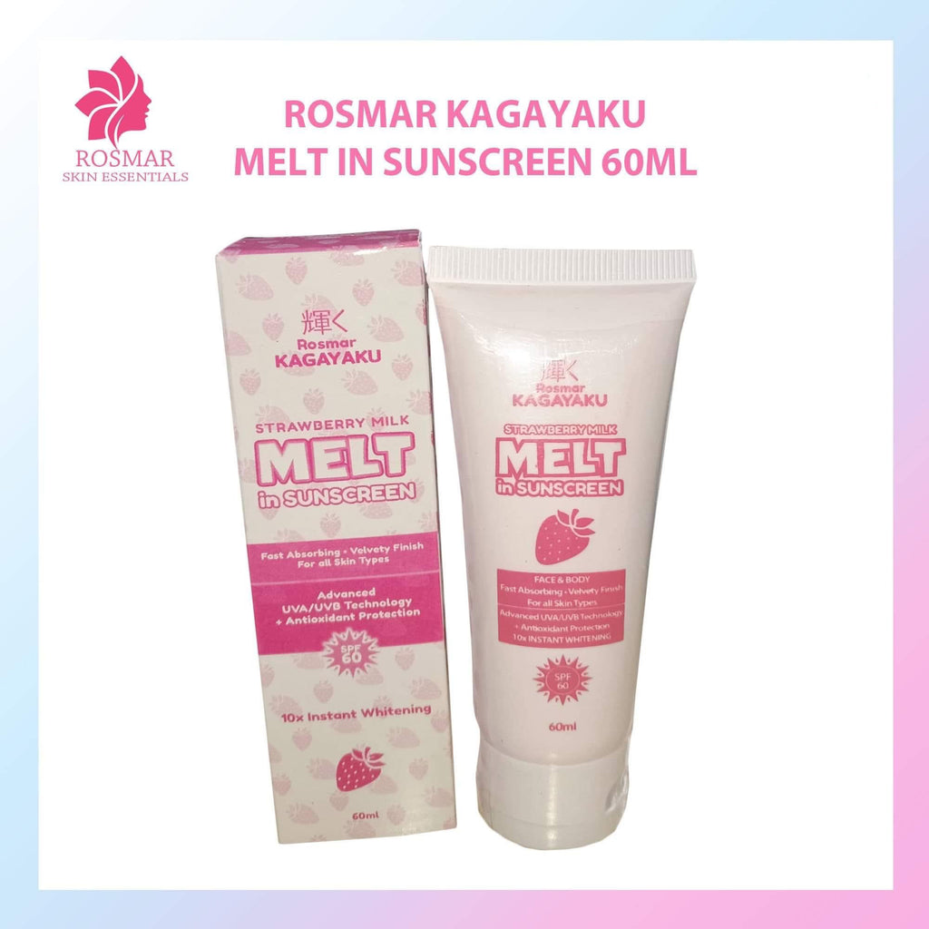 Rosmar Kagayaku Strawberry Milk Melt in Sunscreen SPF60  60ml - La Belleza AU Skin & Wellness