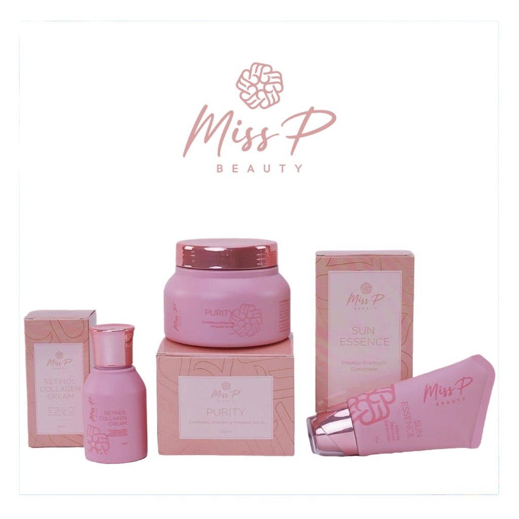 Miss P Beauty Facial Skincare Set (Whipped Scrub | Retinol Collagen Cream | Sun Essence) - La Belleza AU Skin & Wellness