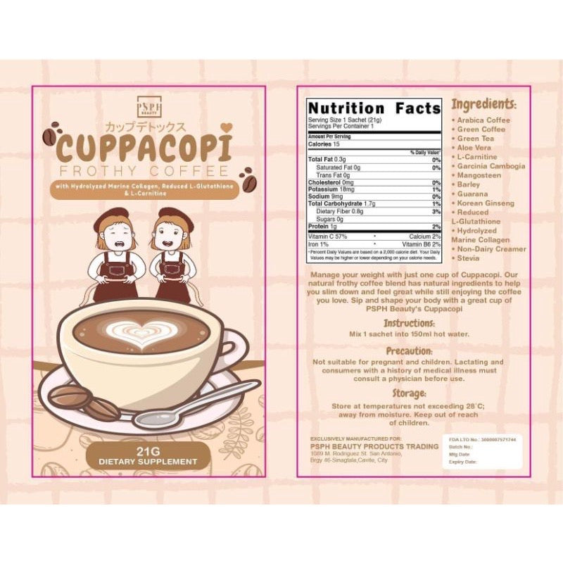 PSPH Cuppacopi Frothy Coffee 15s - La Belleza AU Skin & Wellness