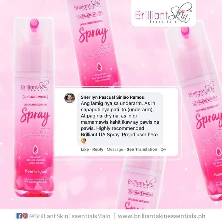 Brilliant Skin Ultimate White Underarm Deodorant Spray 60ml - La Belleza AU Skin & Wellness