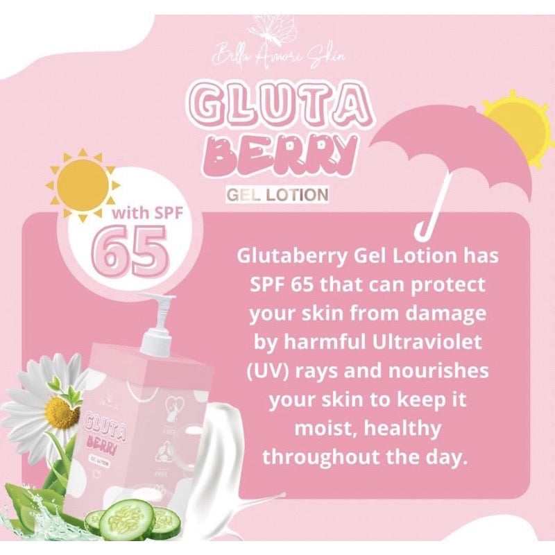 Gluta Berry Lotion with SPF 65  200ml (New & Improved Version) - La Belleza AU Skin & Wellness