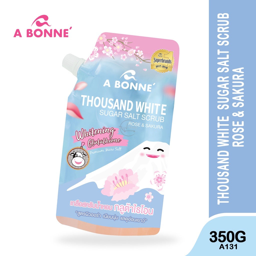 Thousand White Sugar Salt Scrub 350G - Rose & Sakura - La Belleza AU Skin & Wellness
