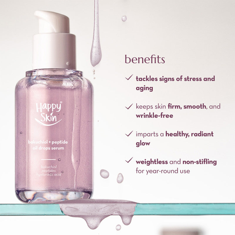 Happy Skin Bakuchiol + Peptide Oil Drops Serum 40ml - La Belleza AU Skin & Wellness