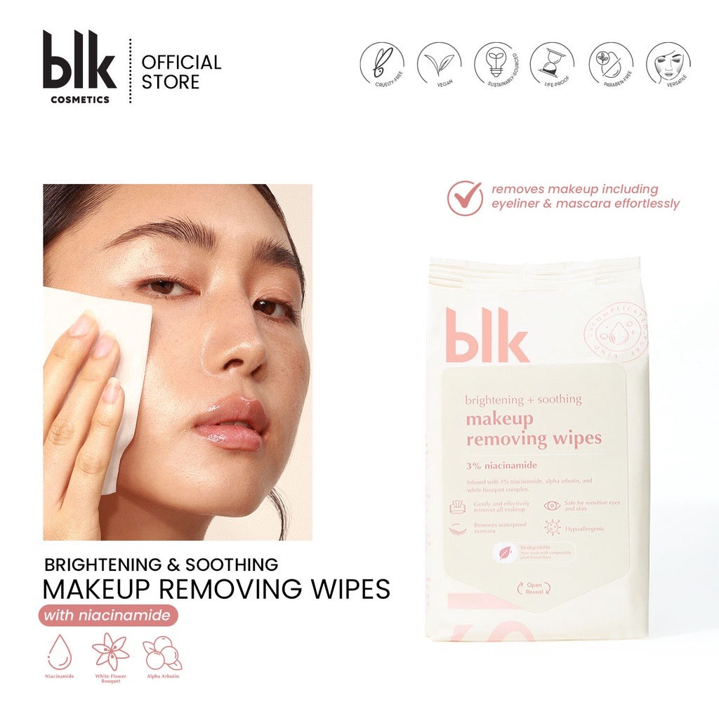 blk skin Brightening & Soothing Makeup Removing Wipes +Niacinamide - La Belleza AU Skin & Wellness