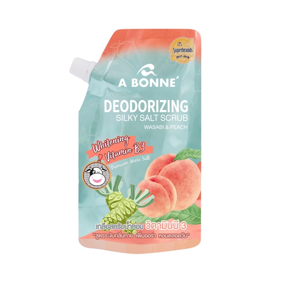 Deodorizing Silky Salt Scrub 350G - Wasabi & Peach - La Belleza AU Skin & Wellness