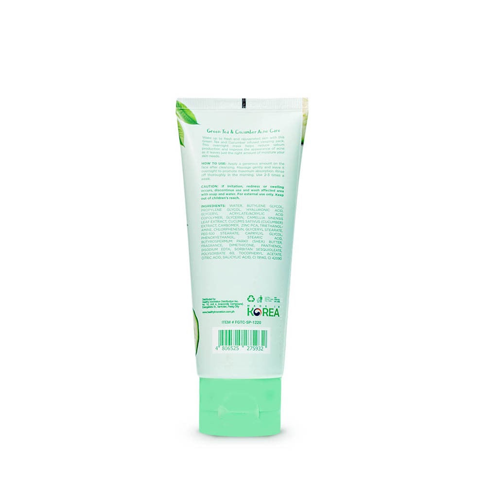 Fresh Skinlab Green Tea And Cucumber Acne Care Sleeping Pack (100ml) - La Belleza AU Skin & Wellness