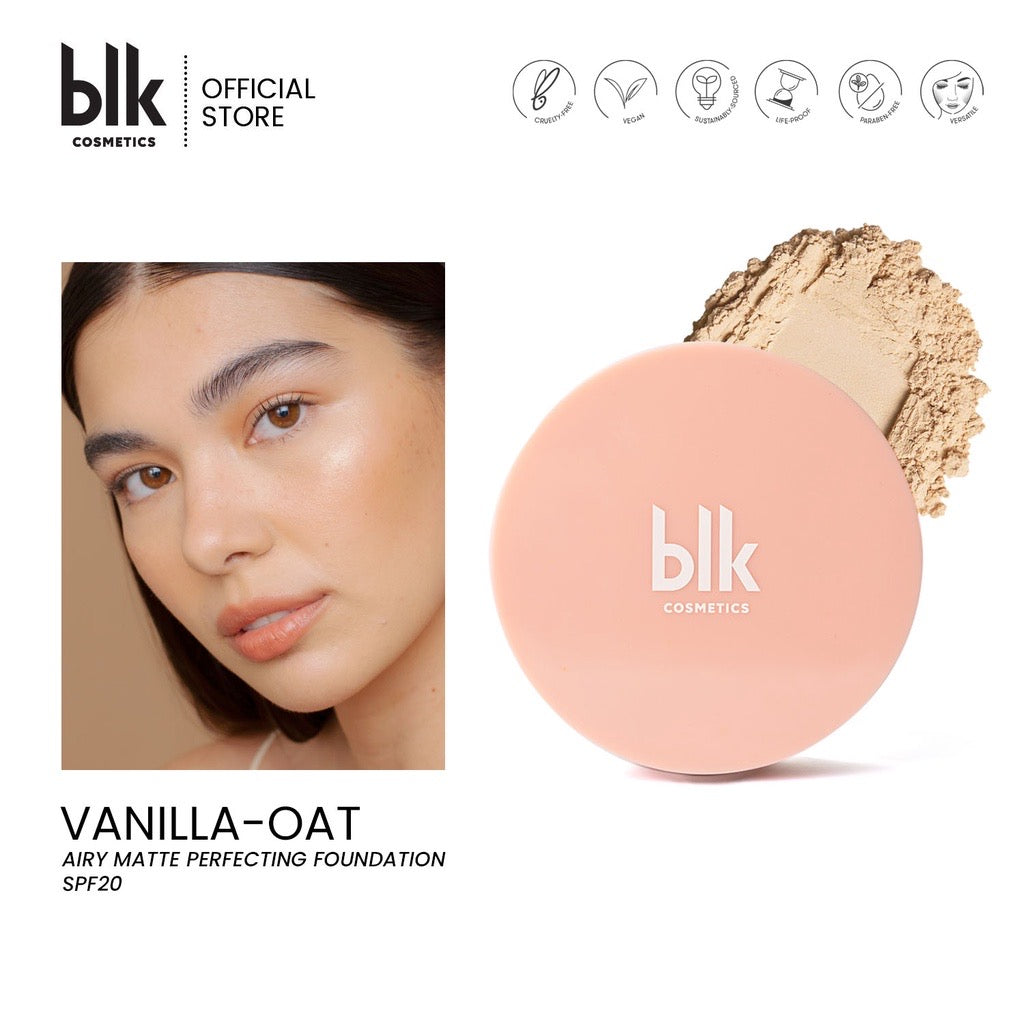 BLK Cosmetics Airy Matte Perfecting Powder Foundation SPF20 ( 3 universally flattering shades) - La Belleza AU Skin & Wellness