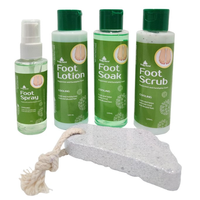 PRETTY SECRET Eucalyptus and Peppermint  Foot Pack with Pumice 4 x 120ml - La Belleza AU Skin & Wellness