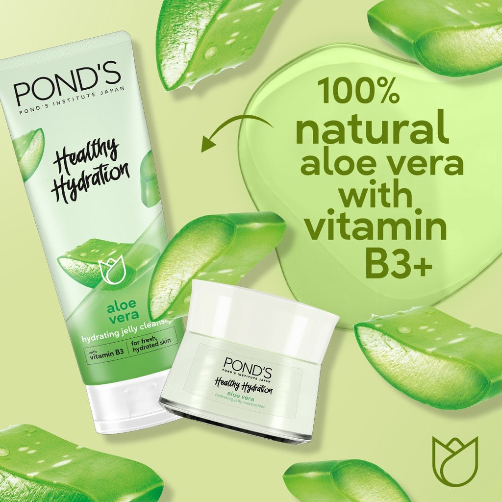 PONDS Jelly Cleanser with Vitamin B3 for Hydrated Skin 100g (Aloe Vera) - La Belleza AU Skin & Wellness