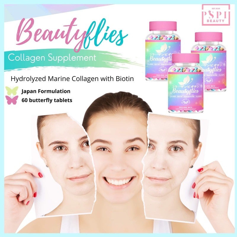 PSPH Beautyflies Collagen and Biotin Butterfly Tablets (60 caps) - La Belleza AU Skin & Wellness