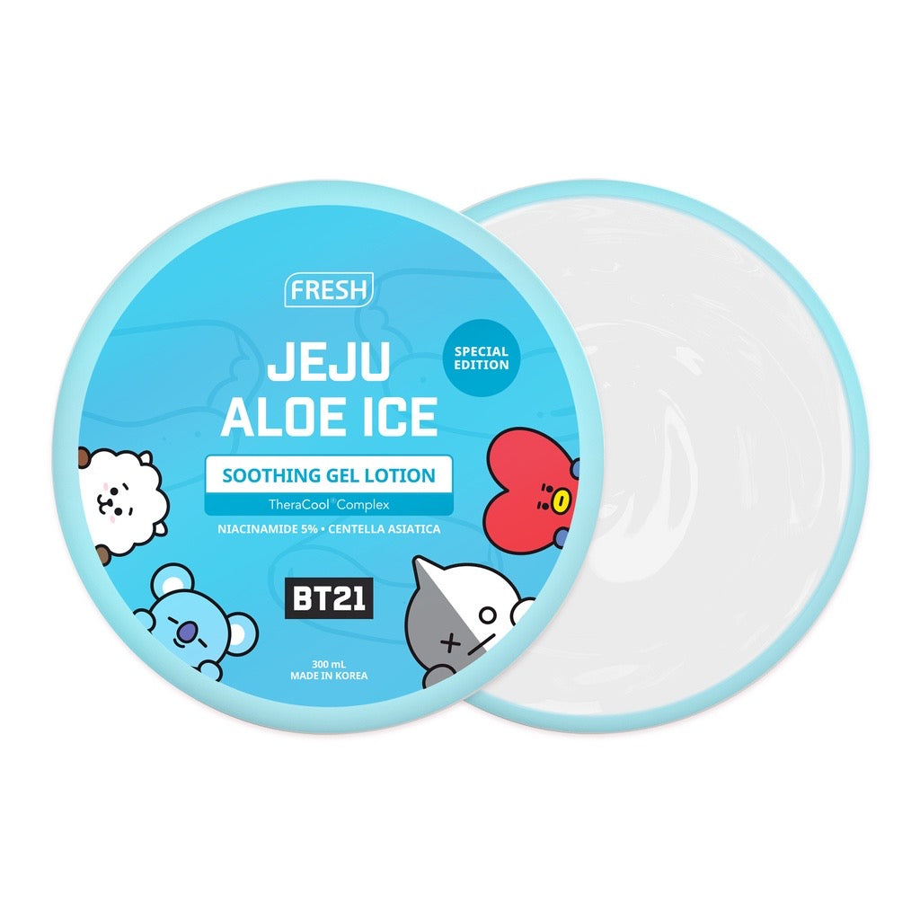 FRESH with BT21 Jeju Aloe Ice Soothing Gel Lotion 300ml (Limited Edition) - La Belleza AU Skin & Wellness
