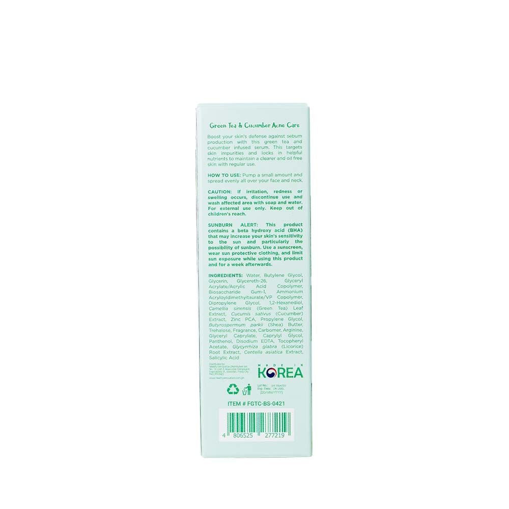 Fresh Skinlab Green Tea and Cucumber Acne Care Booster Serum 30ml - La Belleza AU Skin & Wellness