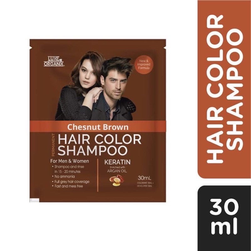 Luxe Organix Color Shampoo Natural Brown 30ml - La Belleza AU Skin & Wellness