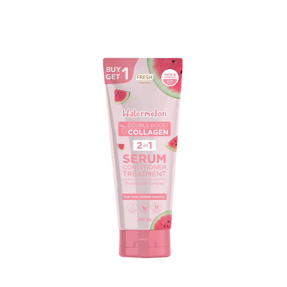 B1T1 Fresh Hairlab Watermelon Double Boost Collagen 2 in 1 Serum Conditioner Treatment 200ml - La Belleza AU Skin & Wellness