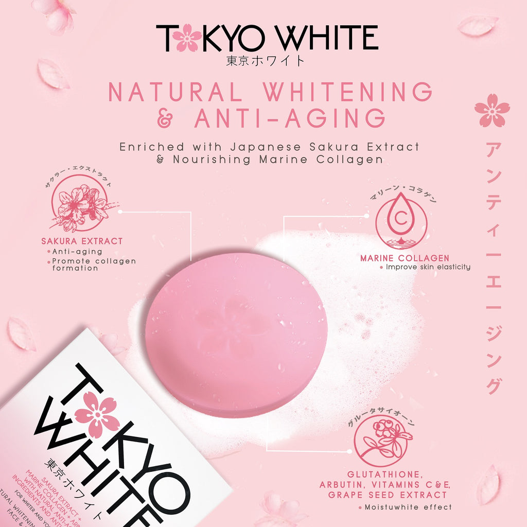 Tokyo White Natural Whitening and Anti-Aging Face & Body Soap 100g - La Belleza AU Skin & Wellness