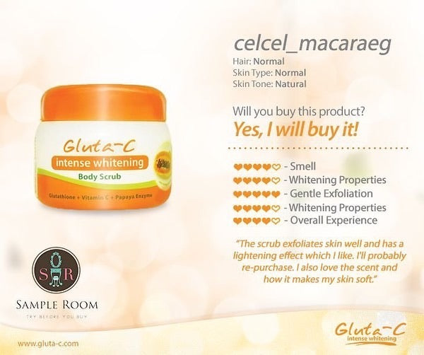Gluta-C Intense Whitening Body Scrub with Glutathione, Vit C & Papaya 250g - La Belleza AU Skin & Wellness