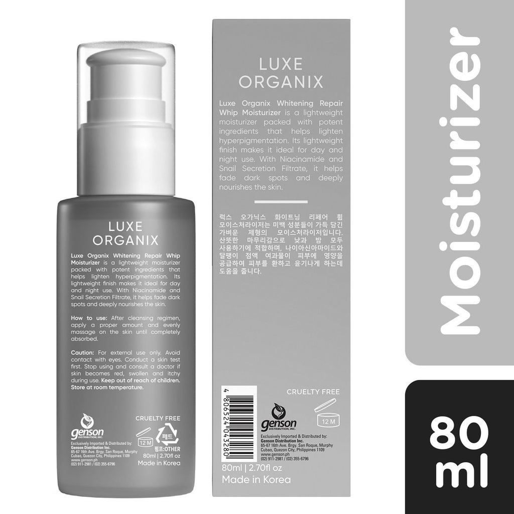 Luxe Organix Whitening Repair Whip Moisturizer 80ml - La Belleza AU Skin & Wellness
