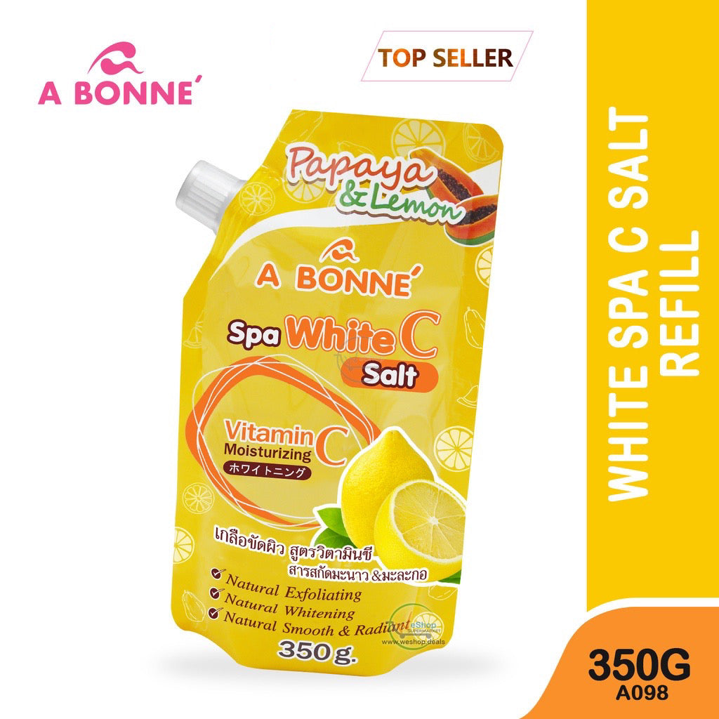 Abonne White Spa C Salt Papaya & Lemon Scrub 350g - La Belleza AU Skin & Wellness