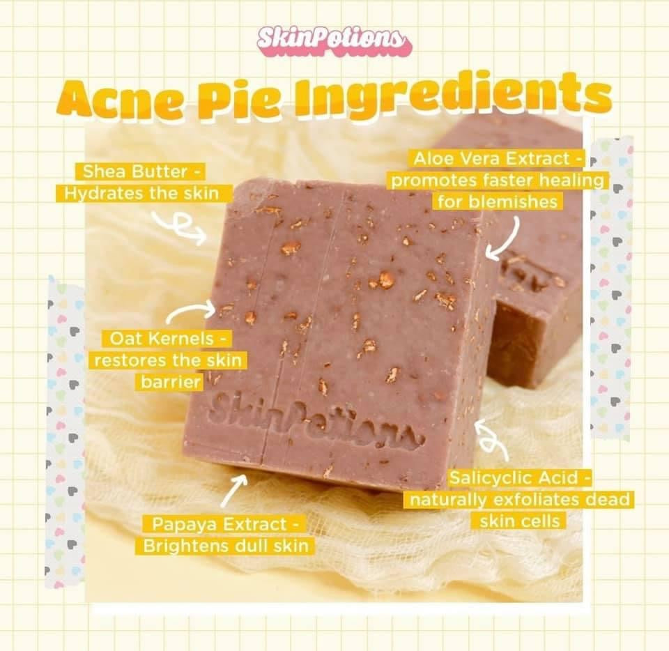 Skinpotions Acne Pie Soap (Anti-Pimple) 140g EXP Nov/2023 - La Belleza AU Skin & Wellness