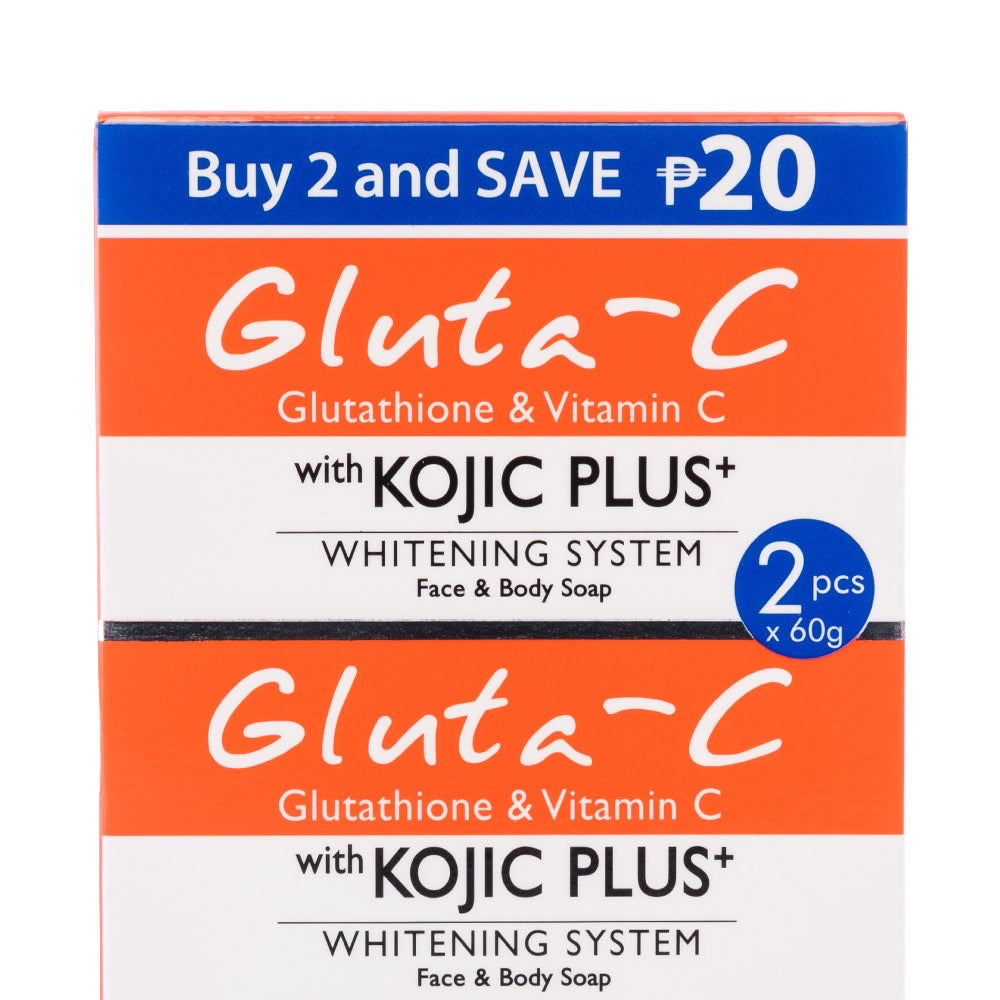 Gluta-C with KOJIC PLUS+ Whitening System Face & Body Soap (60g x2) - La Belleza AU Skin & Wellness