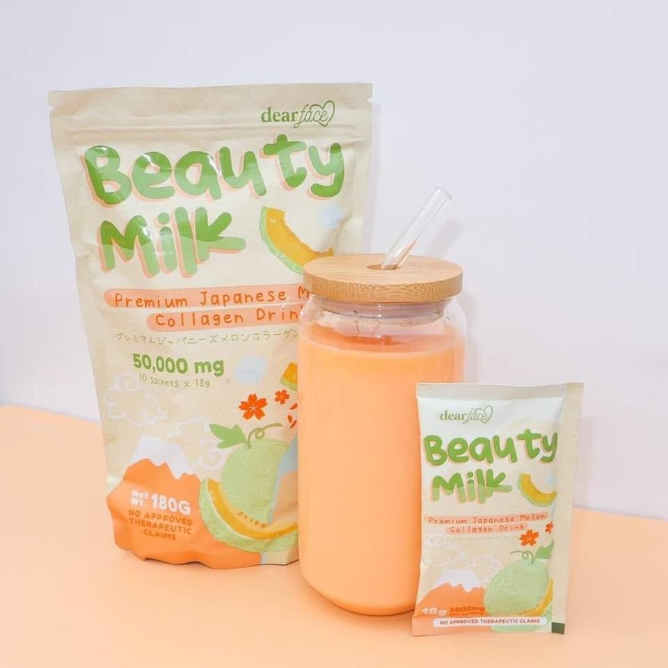 Dear Face Beauty Milk  50000mg Flavored Collagen Drink (Strawberry/Melon/Lychee/Banana) 10s - La Belleza AU Skin & Wellness