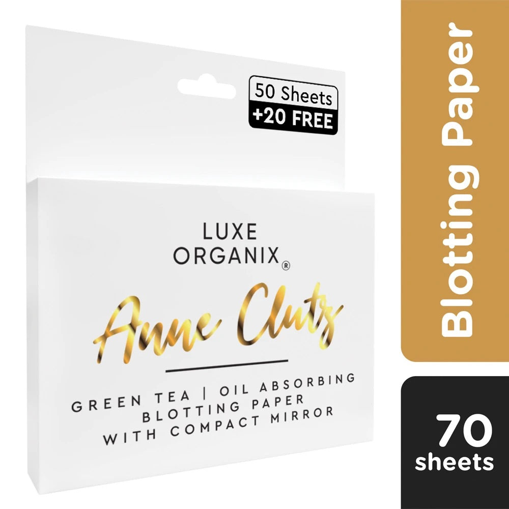 Anne Clutz Green Tea Oil Absorbing Blotting Paper with Compact Mirror 70 Sheets - La Belleza AU Skin & Wellness