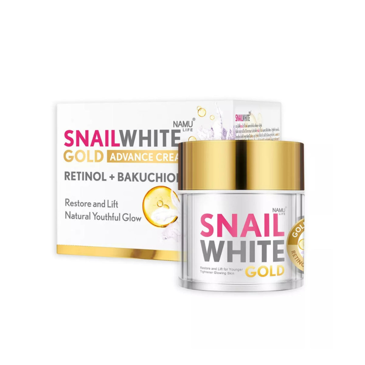 SNAILWHITE Gold Advanced Cream Retinol + Bakuchiol 50ml (new packaging label) - La Belleza AU Skin & Wellness