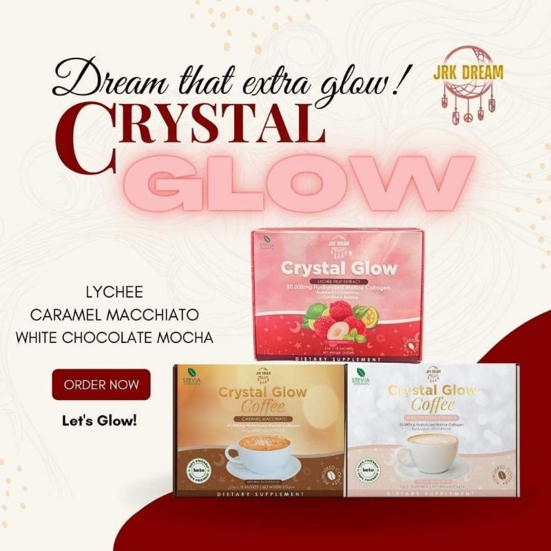 Crystal Glow Collagen Drink (Lychee | Caramel Macchiato | White Chocolate Mocha - La Belleza AU Skin & Wellness