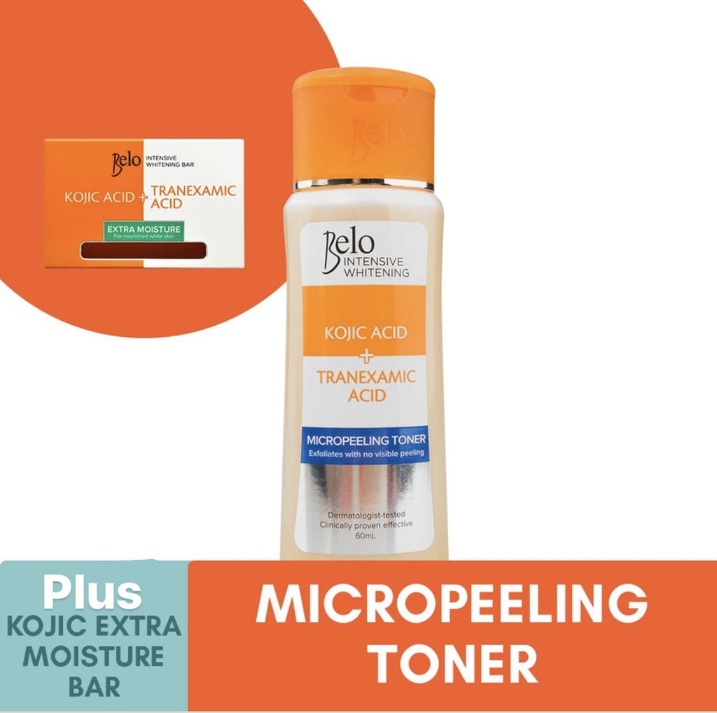 Belo Kojic Micropeeling Toner 60ml + FREE Kojic Extra Moisture Bar 65g - La Belleza AU Skin & Wellness