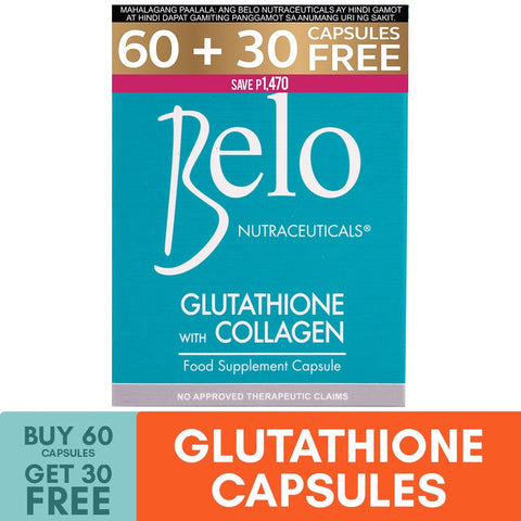 Belo Nutraceuticals Glutathione Collagen 60 FREE 30 capsules