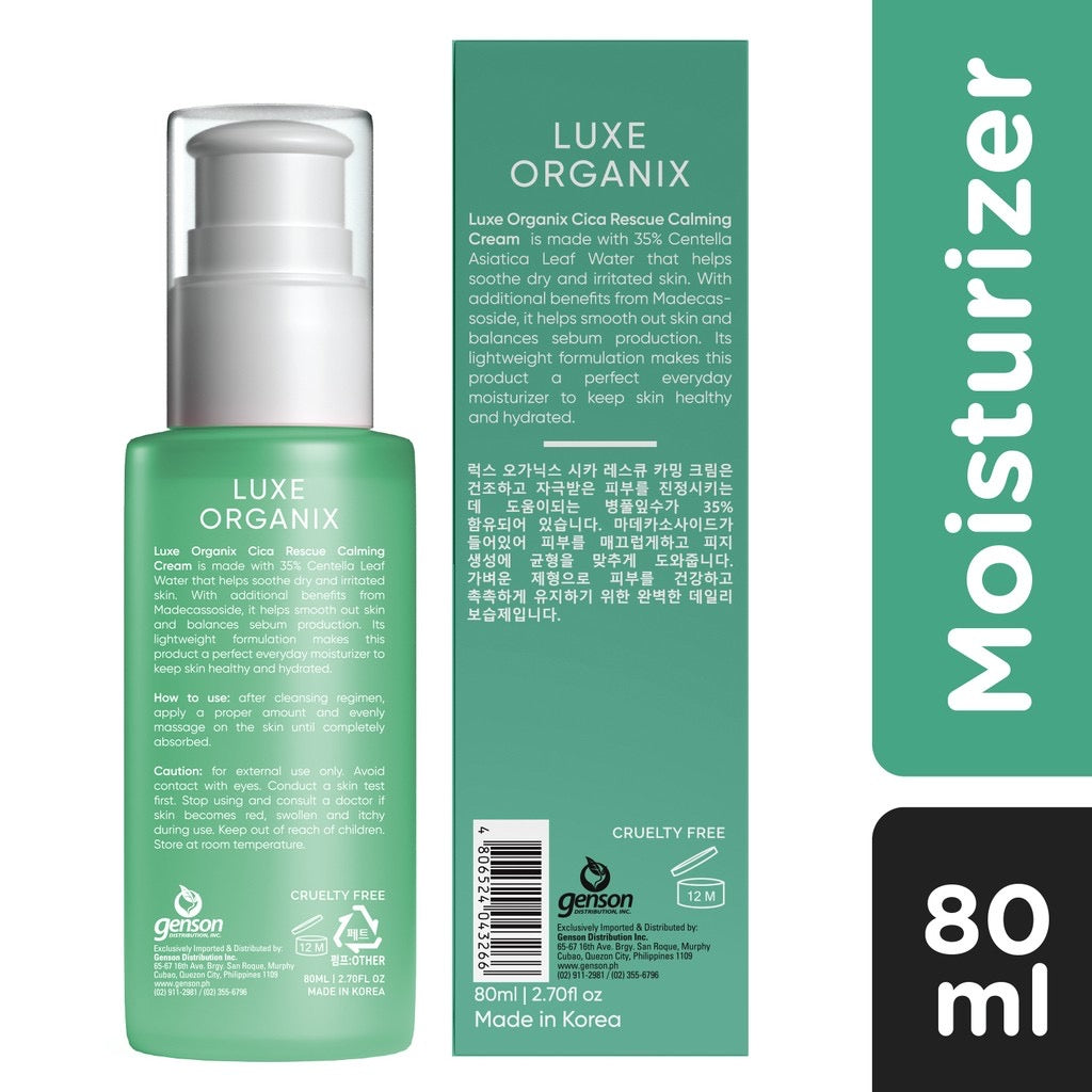 Luxe Organix Cica Rescue Calming Cream 80ml - La Belleza AU Skin & Wellness