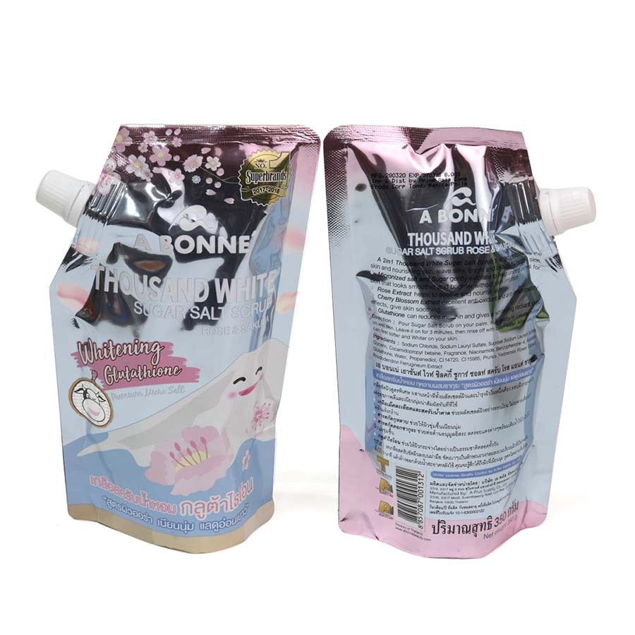 Thousand White Sugar Salt Scrub 350G - Rose & Sakura - La Belleza AU Skin & Wellness
